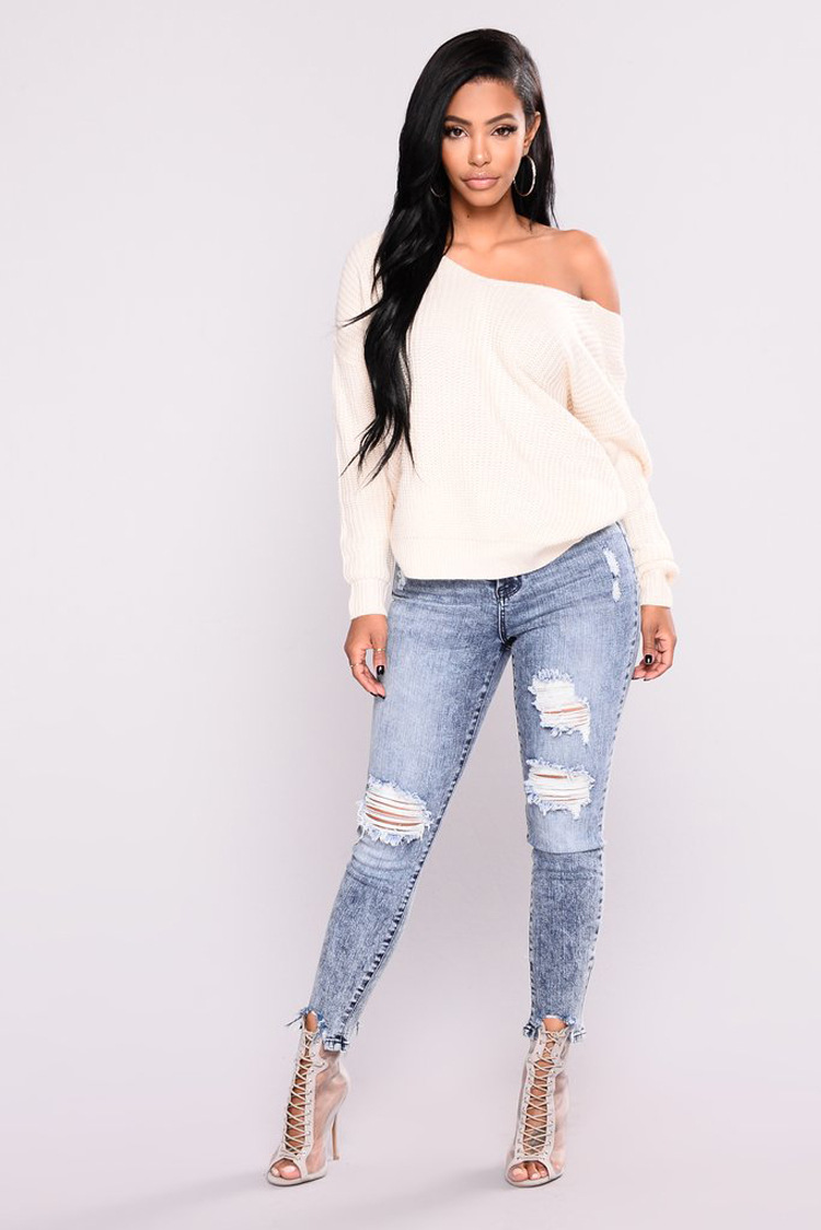 SZ60115 high waisted ripped jeans women